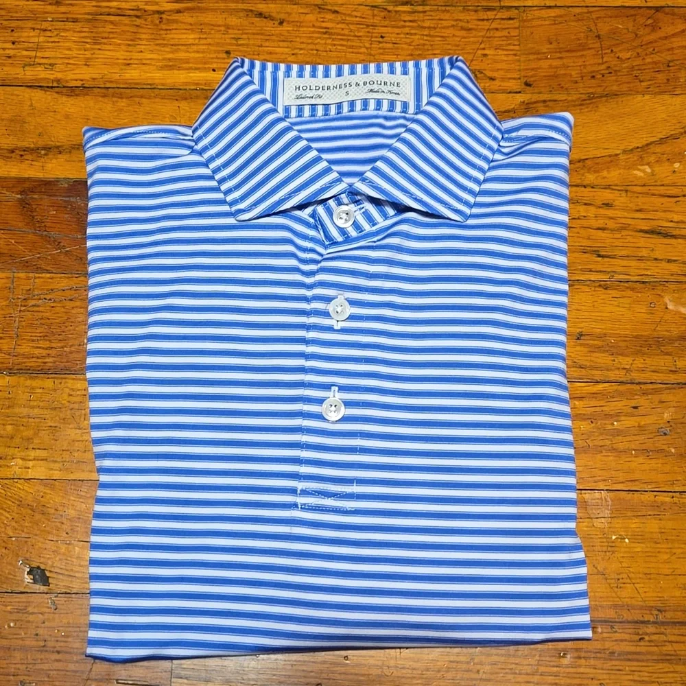 Holderness & Bourne Tailored Fit "The Barnes" Polo Fiji & White- Small - Picture 10 of 10